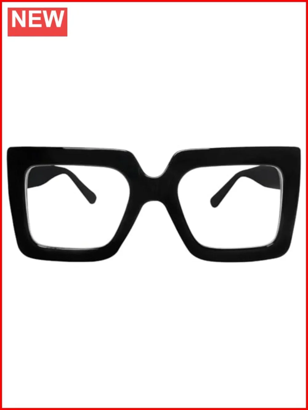Oversized Square Blue Light Glasses Computer Eyewear Thick Plastic Frame for